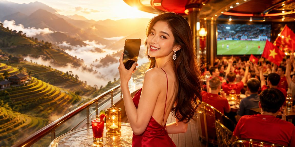 Người dùng Việt Nam truy cập trang cá cược thể thao trên điện thoại di động tại vùng núi Sapa